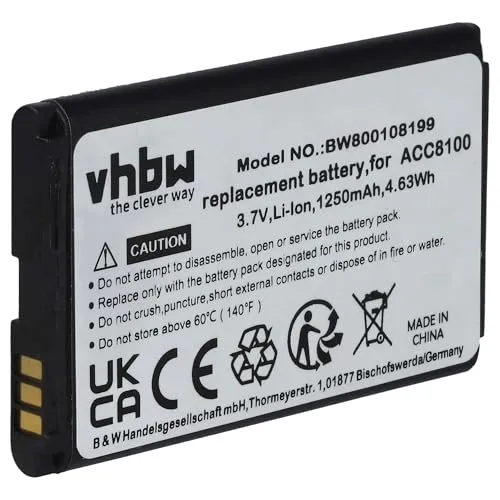 vhbw Akku kompatibel mit Philips Pocket Memo DPM8500, DPM8100, DPM6000, DPM7000, DPM8000 Diktiergerät (1250 mAh, 3,7 V, Li-Ion)