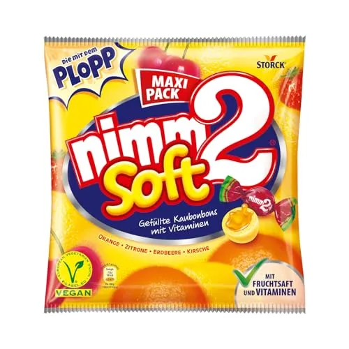 nimm2 Soft – Gefüllte Kaubonbons Maxi Pack 345g in orange von nimm2