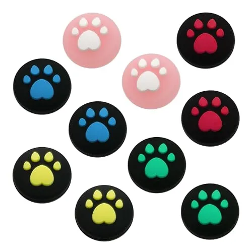 Lahviuu Joystick Kappen Thumb Grips,10 Stück Joystick Caps Kappen Switch Knöpfe Thumb Grip Cap Silikon Analog Thumbstick Controller Zubehör,Kompatibel mit Nintendo Switch