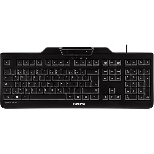 CHERRY KC 1000 - Kabelgebundene Tastatur mit Pan-Nordischem Layout, flaches Design und flüsterleiser Tastenanschlag für geräuscharmes Arbeiten