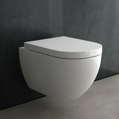 Alpenberger Spülrandloses WC mit Bidet Funktion - Sanitäranlagen & Zubehör: Modernes hängendes Design mit innovativer Duschfunktion für optimale Hygiene und Platzersparnis im Badezimmer.