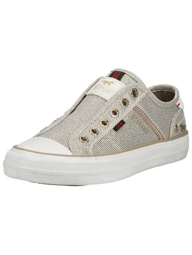Mustang Shoes Sneaker aus Lederimitat/Textil in Goldfarbe – Größe 41 EU - Stylische Mustang Shoes Sneaker in Gold, ideal für den casual Look. Leicht und bequem, perfekt für den Alltag. Der Blockabsatz sorgt für angenehmen Tragekomfort.