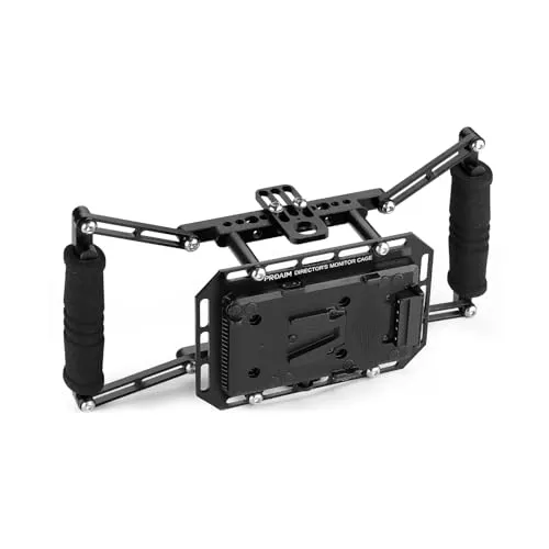 PROAIM Director's Cage for 10.2 cm-17.8 cm LCD Camera Monitors Integrated Battery Plate, Neck Strap & Handgrips Wireless Monitoring Solution (P-DMC-01)
