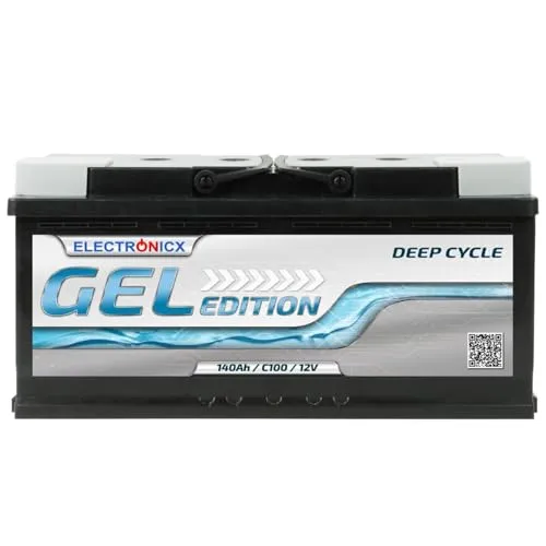 Electronicx GEL 12V 140Ah Deep Cycle Versorgungsbatterie 140 Ah wartungsfrei, auslaufsicher für Solar, Photovoltaik, Wohnmobil, Boot, Segelboot