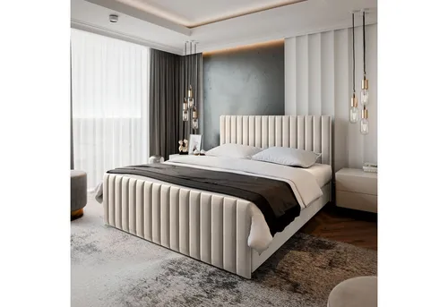 Masseno Boxspringbett ARION 180x200 cm - Komplett-Set mit Bonell Matratze und Topper - Elegantes Kontinentalbett mit geräumigem Bettkasten und ergonomischem Schlafkomfort. Ideal für entspannte Nächte und stilvolle Schlafzimmergestaltung.