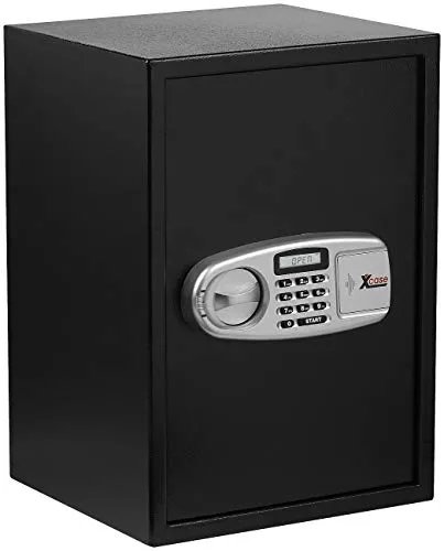 Xcase Tresore: Großer-Stahlsafe mit digitalem Code-Schloss und LCD-Display, 50 Liter (Wandtresor, Wandsafe, Schlüsseltresor)