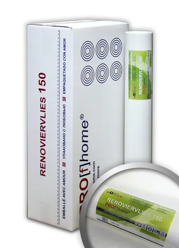 Profhome Renoviervlies 150 g - Überstreichbare Vliestapete - Hochwertige glatte Vliestapete in Weiß, ideal für Allergiker und mehrmals überstreichbar. Perfekt für alle Wohnräume.