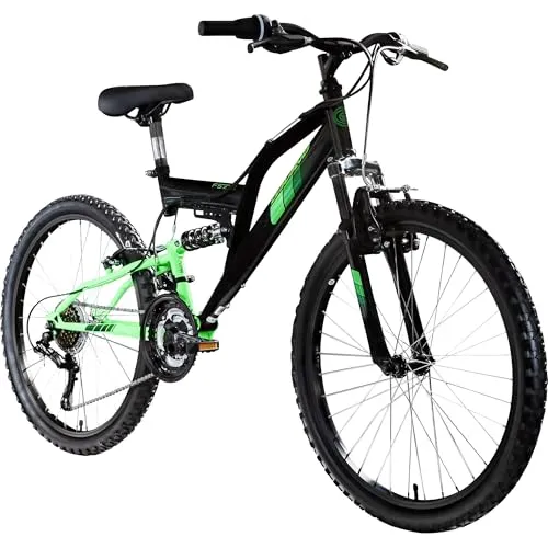 Galano FS240 Mountainbike Kinderfahrrad 24 Zoll - Mountainbike für Kinder ab 8 Jahren, mit robuster Vollfederung und 18 Gängen für leichtes Schalten und Kontrolle auf jedem Terrain.