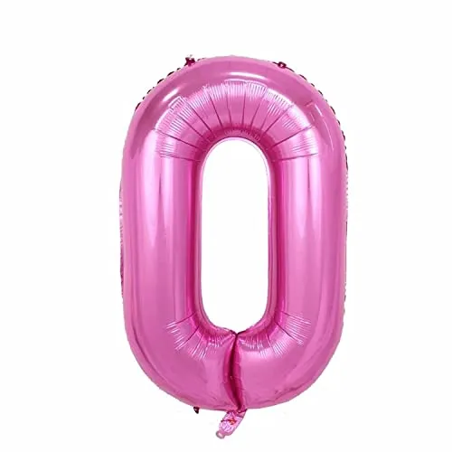 XXL Folienballon Zahl 100 cm in Rosa Pink - Helium geeignet - für Geburtstag Hochzeit Party - Zahlen Ballon im Zahlen-Design Jubiläum Geschenk Luftballon Zahlenballon riesen Nummer Deko (Zahl 0)