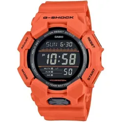 Casio Watch GD-010-4ER - Armbanduhren für Herren mit 10-Jahres-Batterie, ideal für lange Nutzung ohne Wechsel, inklusive Stoppuhr, Weltzeit und Alarm in stylischem Orange.