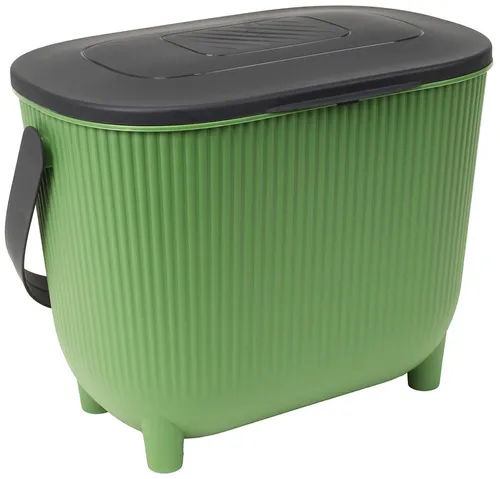 EDA Kompostbehälter mit Aktivkohlefilter - Geruchsneutraler Biomüllsammler - Haushaltszubehör mit extra großer Öffnung für einfache Abfallentsorgung und ergonomischem Griff. Der Aktivkohlefilter sorgt für geruchsneutrales Kompostieren.