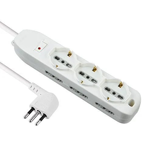 Electraline 62048 Mehrfachsteckdose mit Reduzierung, Weiß