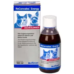ReConvales Energy 180 ml - Diät-Ergänzungsfuttermittel für Hunde & Katzen, hochkalorische Flüssignahrung mit 198 kcal/100 ml, ideal für schlecht fressende oder untergewichtige Tiere, unterstützt die Genesung.