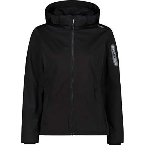 CMP Woman Jacket Zip Hood nero (U901) 34 - Funktionsjacke für Damen, wasserdicht mit 8000 mm Wassersäule und atmungsaktiver Clima Protect Technologie, ideal für Outdoor-Aktivitäten und kalte Tage.