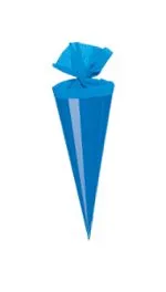 Bastel Schultüte/Länge: 35cm / rund/Farbe: glanzlackiert blau