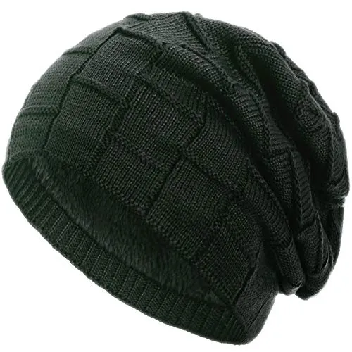 Compagno warm gefütterte Beanie Wintermütze Flechtmuster unifarben oder meliert Einheitsgröße Mütze