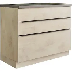 Mid.you Schubkastenunterschrank - Praktischer Küchenhelfer - Einbauküchen-Komponenten: Anthrazit/Weißer Kunststoffschrank mit 3 Schubladen, individuell einstellbar, ideal für optimale Küchenorganisation und Stauraum.