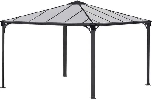 Palram - Canopia Pavillon Palermo 3600 - Quadratischer Pavillon mit 10 Jahren Garantie, aus pulverbeschichtetem Aluminium und robustem Polycarbonat-Dach, ideal für Gartenpartys oder Entspannung im Freien.