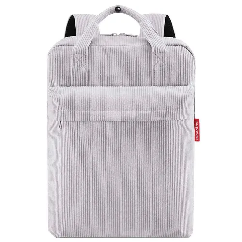 reisenthel allday backpack M Cord Grey – Vielseitiger Rucksack - Daypacks mit praktischem 2-in-1-Prinzip, ideal für Büro und Freizeit, inklusive gepolstertem Laptopfach und durchdachter Innenorganisation.
