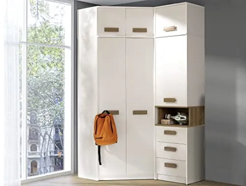 Marmex Möbel Schrank-Set Grant Set 12 - Eckschrank & Bücherregal - Schranksysteme mit Soft-Close-Funktion in modernem Design, ideal für platzsparende Lösungen und stilvolle Einrichtung.