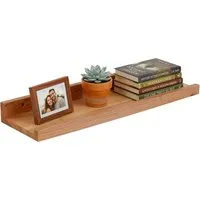 Relaxdays Schmales Wandregal aus Walnussholz Hellbraun in beige von Relaxdays
