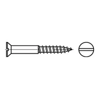 DIN 97 Senkkopf-Holzschraube 6x70 Messing blank Schlitz - 100 Stück - Hochwertige DIN 97 Senkkopf-Holzschrauben aus Messing, ideal für stabile Verbindungen und rostfrei, perfekt für Möbelbau und Innenausbau.