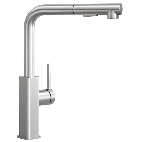 CECIPA Küchenarmatur Ausziehbar, Spültischarmatur mit Brause, Wasserhahn Küche Ausziehbar 2 Wasserstrahlarten, Mischbatterie Küche Edelstahl Gebürstet, Armatur 360° Drehung, Küchenwasserhahn Hochdruck