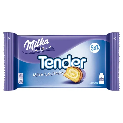 Milka Tender Milch Biskuitrollen mit Milchcreme 5x37g