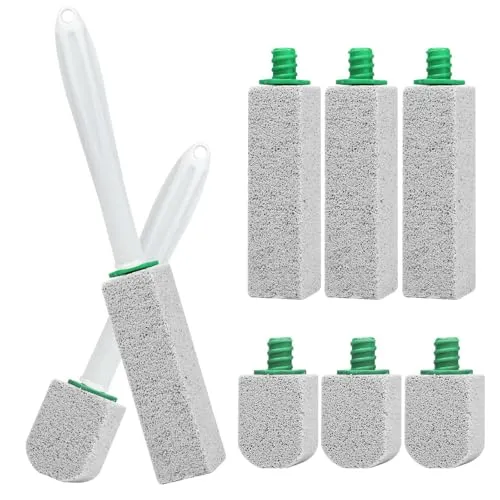 Bimsstein Toilettenreiniger 8 Stück Bimsstein WC mit 2 Griffe, Reinigungsstein Toilette, Natürlich Pumice Stone für Toilet, Cleaning Block WC für Bäder, Toiletten Zur Entfernung Hartnäckiger Flecken