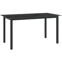 Furnicato Gartentisch Schwarz 150x90x74 cm aus Aluminium und Glas - Schicker Gartentisch mit stabiler Aluminiumkonstruktion und pflegeleichter Glasplatte. Ideal für Garten, Balkon oder Terrasse, bietet er ausreichend Platz für Ihre Essensutensilien. Perfekt für gesellige Stunden im Freien!