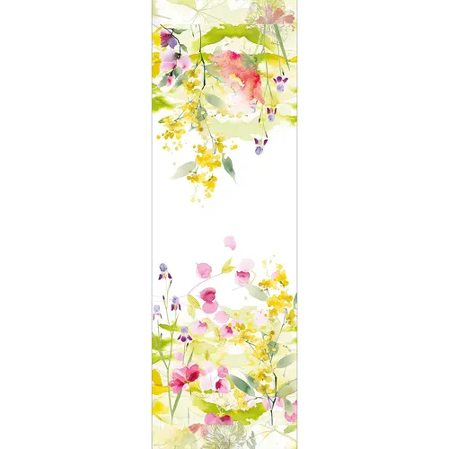Garnier-Thiebaut Tischläufer Souffle Fleuri 50x155 cm - Bunter Tischläufer aus hochwertiger Baumwolle und Leinen, ideal für stilvolle Tischdekoration. Mit einem einzigartigen floralen Muster bringt er Farbe in Ihr Zuhause.