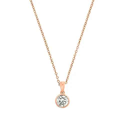 s.Oliver Kette mit Anhänger aus 925 Sterling Silber - Elegante Damenkette aus rosévergoldetem 925er Sterling Silber mit funkelndem Zirkonia, individuell verstellbar von 42 bis 45 cm, ideal für jeden Anlass.