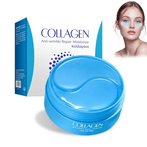 Pcs Augenpads,Augenpads Gegen Augenringe,Mit Hyaluron & Kollagen für Anti-Aging,Mindern Falten und Schwellungen Mit Kühlend Feuchtigkeit 60