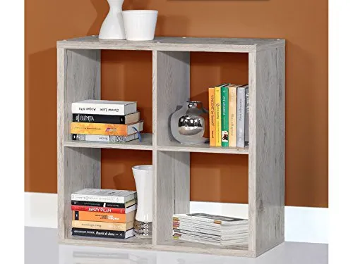 möbelando Regal Wellington II - Standregal Raumteiler in Sandeiche - Bücherregal mit 4 offenen Fächern für Ordnung und Dekoration, minimalistisches Design in hochwertiger Sandeiche Nachbildung, ideal für Wohnzimmer, Kinderzimmer oder Arbeitszimmer.