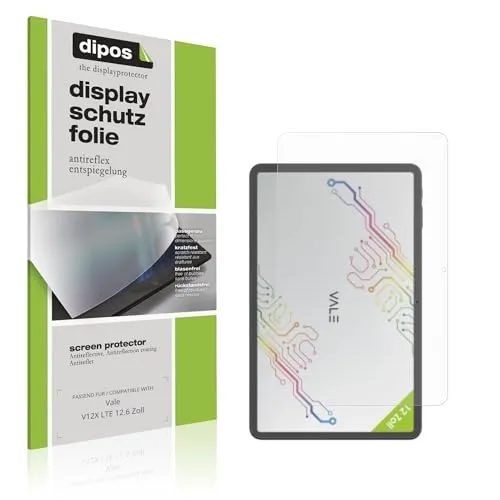 dipos I 2x Schutzfolie matt passend für Vale V12X LTE 12.6 Zoll Folie Displayschutzfolie, Ultra-Dünn, Case-Friendly, Fingerprint-Kompatibel