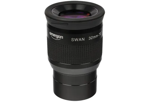 Omegon SWA 32mm Okular 2'' - Superweitwinkel - Teleskope mit 70° Gesichtsfeld für kontrastreiche Deep-Sky Beobachtungen, ideal auch für Brillenträger dank stufenlos verstellbarer Augenmuschel.