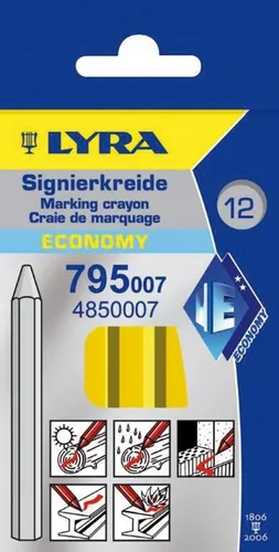 Lyra 795 Signierkreide 4084900550014 Ölbasiert, 12 Stk., gelb