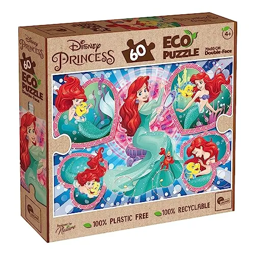 Liscianigiochi 91874 Disney Eco Puzzle - 60 Teile, umweltfreundlich, 100% recycelbar und doppelseitiges Design für kreative Entfaltung