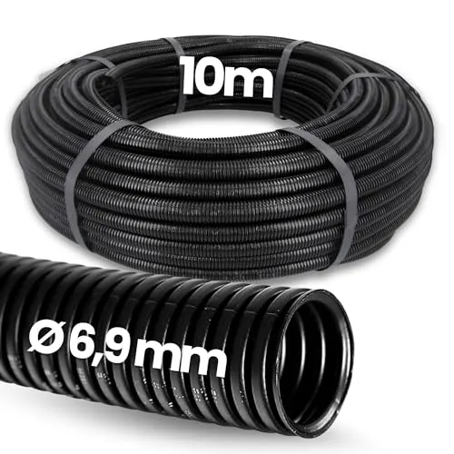 Meter Kalitec Wellrohr geschlossen NW 7,5 I ungeschlitzt Wellschlauch I Marderschutzrohr I Leerrohr I Kabelschutz AD 9,9 mm ID 6,9 mm 10