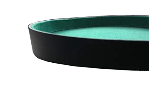 Würfelbrett / Würfelteller rund schwarz.Kunst.grün Filz 26 cm