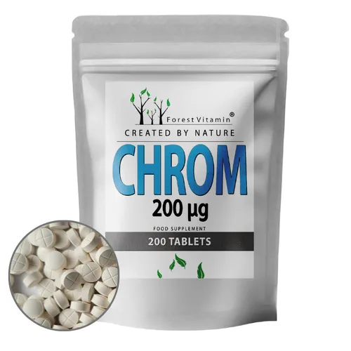 Chrom Picolinat 200 mcg - 200 Tabletten - Chromium Picolinate - Forest Vitamin