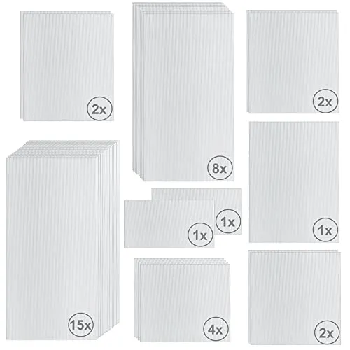 Zelsius Hohlkammerstegplatten Set 36-teilig - 6 mm Gewächshausplatten - Robuste 6 mm Polycarbonatplatten für Gewächshäuser und Überdachungen. UV-beständig und temperaturresistent von -25 °C bis +60 °C. Einfach zuschneidbar und ideal für kreative Projekte im Gartenbau.