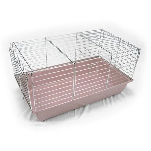 ZooPaul Hasenkäfig komplett mit Gitter 78x47x37cm (rosa) von ZooPaul