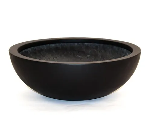 Elegant Einrichten Pflanzkübel Fiberglas Schale rund D46xH16cm elegant schwarz-matt (1 St)