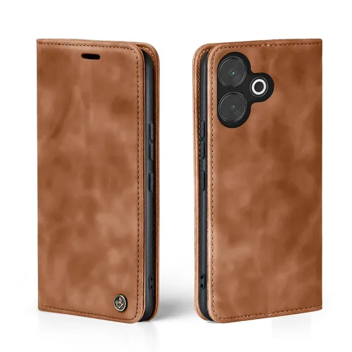 Handy Hülle für Xiaomi Redmi 13 Klapp Magnet Smartphone Cover Case Braun