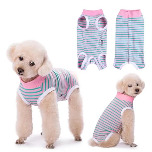 Lyneun Weiche Hundebody Nach Op, Hundebody Nach Kastration Rüde Hündinnen, Atmungsaktiv Hunde Einteiler Erholungsanzug für Haarausfall, Allergien, Anti-Lecken, Wundschutz,Kegel-Alternative (Rosa, M)
