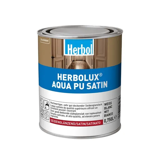 Holzlack Herbolux Aqua PU Satin Herbol weiß seidenglänzend 750 ml (37,32€/1l)