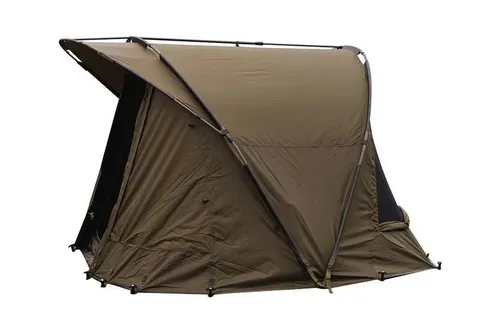 FOX Voyager 1 Person Bivvy - Geräumiges Angelzelt für Karpfenangler - Zelt für Angler, wasserdicht mit 10,000mm Wassersäule, extra hohem Rahmen für mehr Kopffreiheit und vielseitigem Zwei-Wege-Türsystem für optimalen Komfort.