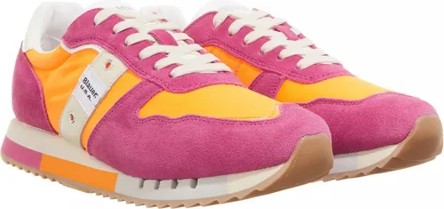 Blauer MELROSE02 Damen Sneaker in Fuchsia-Orange - Stylische Low-Top-Sneaker mit auffälligem Design und robustem Materialmix. Die Gummisohle sorgt für optimalen Halt, während die herausnehmbare Innensohle individuellen Komfort bietet. Ideal für modebewusste Frauen!