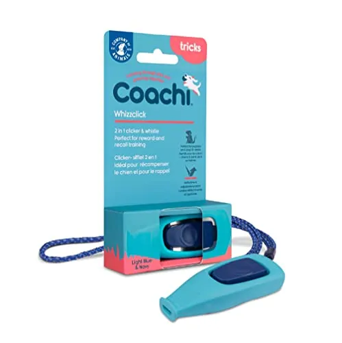 Coachi Whizzclick, 2-in-1 kombinierter Clicker und Pfeife, Hundetrainingspfeife für Rückruf- und Clickertraining zur Belohnung, verstellbares und reflektierendes Trageband, für alle Hunde und Welpen